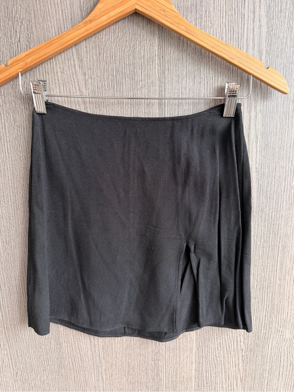 Reformation Black Mini Skirt with Side Slit